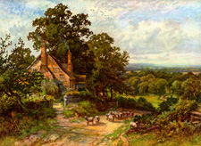 Vintage landscape and village scenes from 1910-1940s