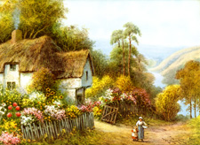 Vintage landscape and village scenes from 1910-1940s