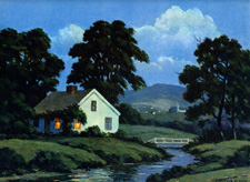 Vintage landscape and village scenes from 1910-1940s