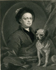 Portrait of William Hogarth with his dog Trump