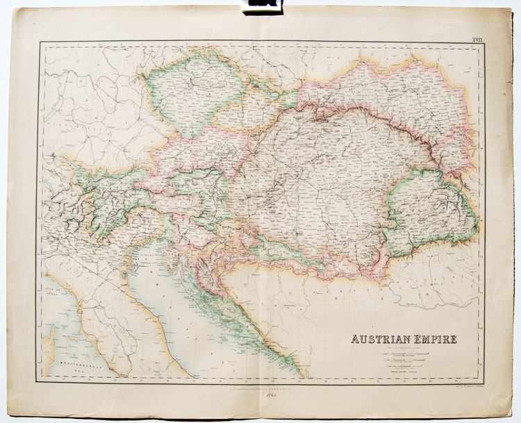 Austria antique map