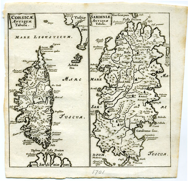 cluver map of Corsica and Sardinia