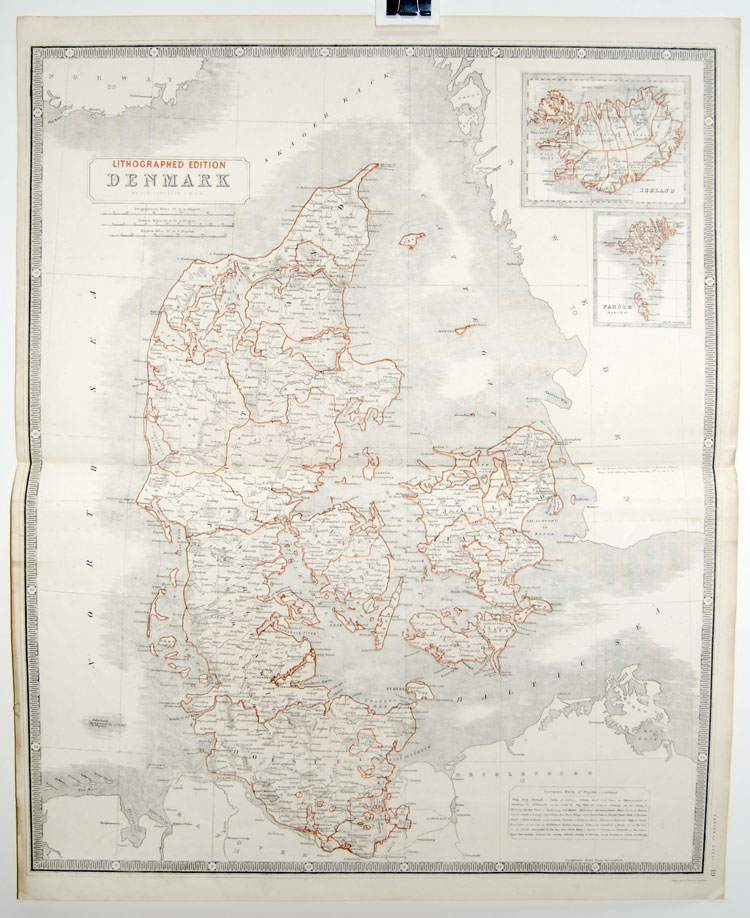 Blackie and Son map of Denmark from 1882