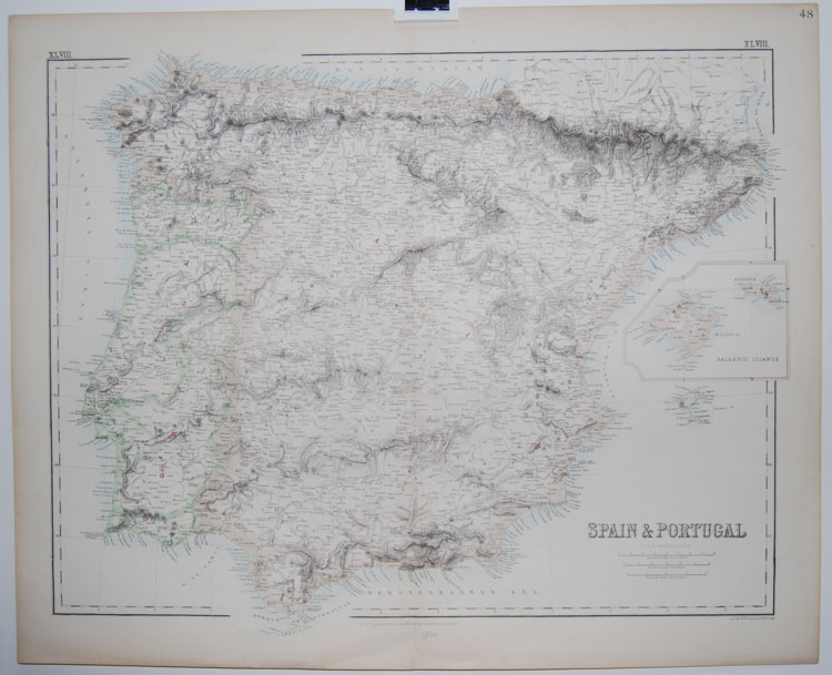 Fullarton map of Spain and Portugal