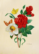 Original vintage calendar/poster prints of florals from 1910s-1940s