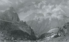 View from Langdale Pikes, looking towards Bowfell, Westmorland