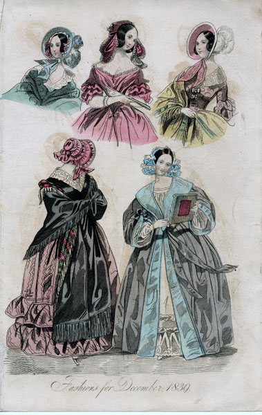 December 1839 women's fashions