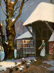 Vintage cottage, cabin, and mill scenes 1910s-1940s