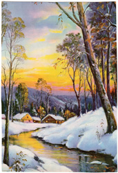 Vintage cottage, cabin, and mill scenes 1910s-1940s