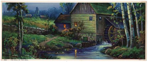 Vintage cottage, cabin, and mill scenes 1910s-1940s