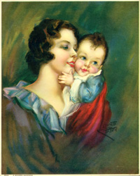 Vintage prints of mothers with babies, families, etc.
