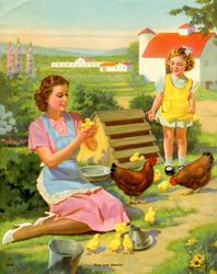 Vintage prints of mothers with babies, families, etc.