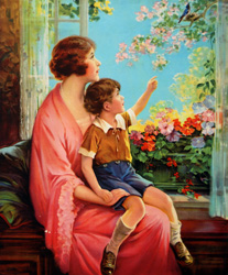 Vintage prints of mothers with babies, families, etc.