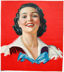 Original vintage calendar / poster art print from the 1920s-1940s