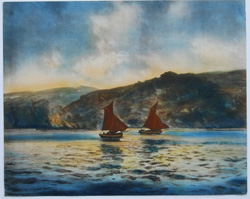 Vintage prints of sailing, ships, boat, marine views