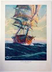 Vintage prints of sailing, ships, boat, marine views