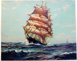 Vintage prints of sailing, ships, boat, marine views