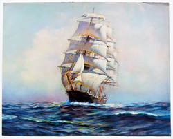 Vintage prints of sailing, ships, boat, marine views